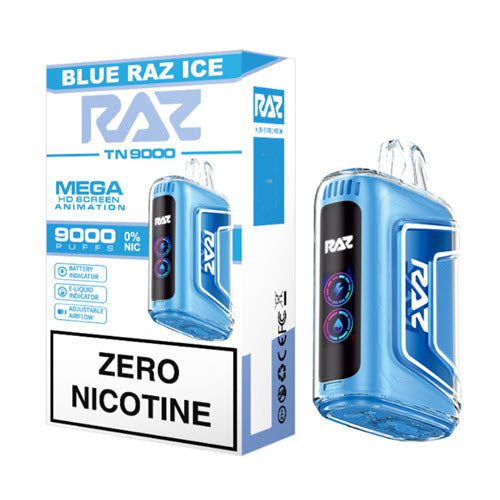 raz tn9000 zero blue razz ice disposable vape device